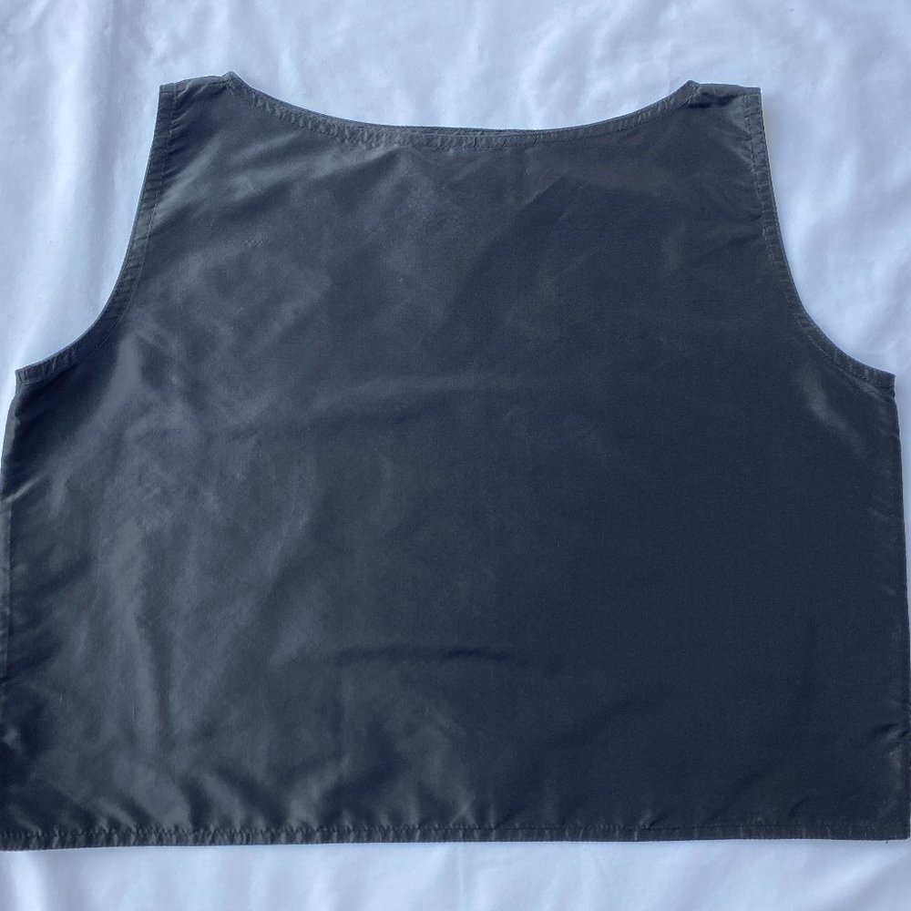 Vintage Zoran Bergdorf Goodman Black Silk Crop Tank Top One Size, NWT.